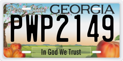 GA license plate PWP2149