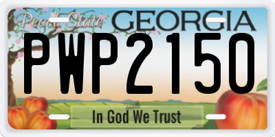 GA license plate PWP2150