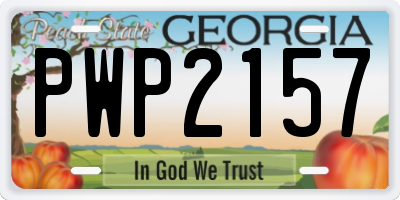 GA license plate PWP2157