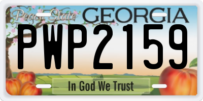 GA license plate PWP2159