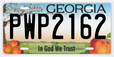 GA license plate PWP2162
