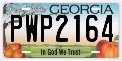 GA license plate PWP2164