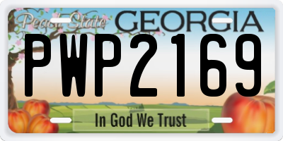 GA license plate PWP2169