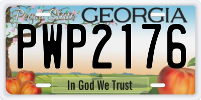 GA license plate PWP2176