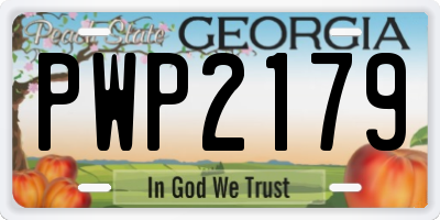 GA license plate PWP2179