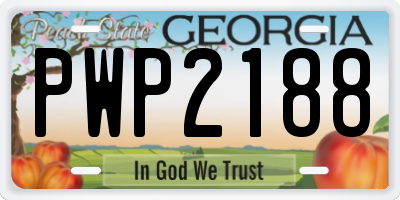 GA license plate PWP2188