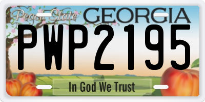 GA license plate PWP2195