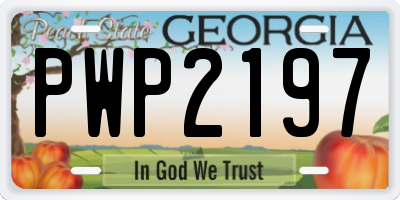 GA license plate PWP2197