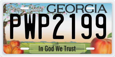 GA license plate PWP2199