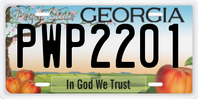 GA license plate PWP2201