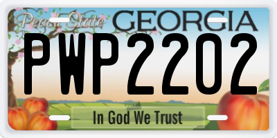 GA license plate PWP2202
