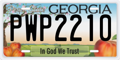 GA license plate PWP2210