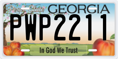 GA license plate PWP2211