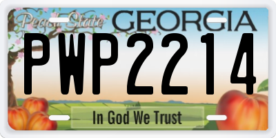 GA license plate PWP2214