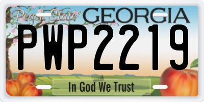 GA license plate PWP2219