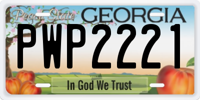 GA license plate PWP2221
