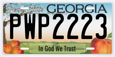 GA license plate PWP2223