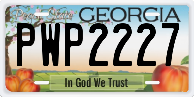 GA license plate PWP2227