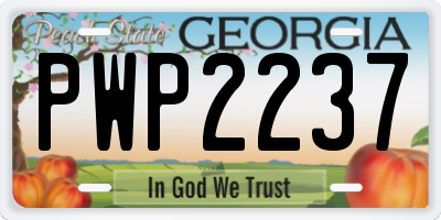 GA license plate PWP2237