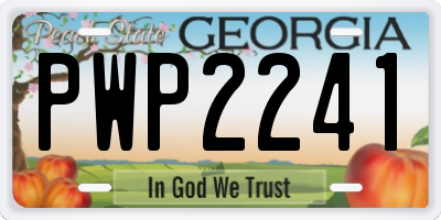 GA license plate PWP2241