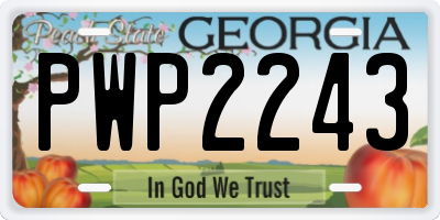 GA license plate PWP2243