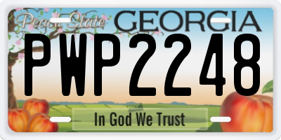 GA license plate PWP2248
