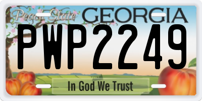 GA license plate PWP2249