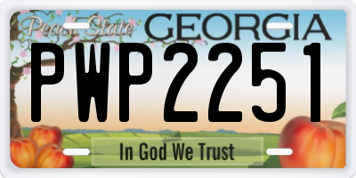 GA license plate PWP2251