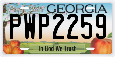 GA license plate PWP2259