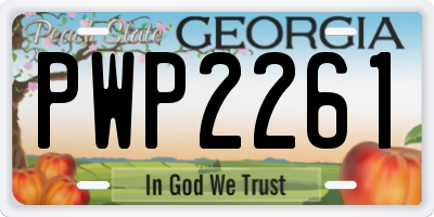 GA license plate PWP2261