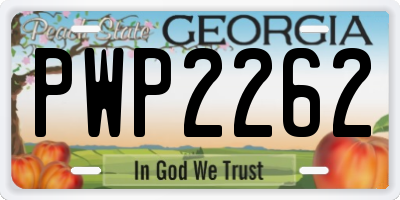 GA license plate PWP2262