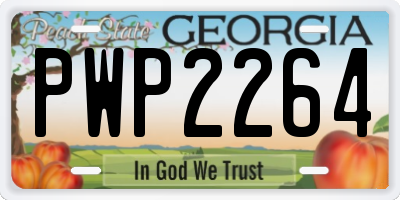 GA license plate PWP2264