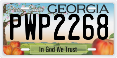 GA license plate PWP2268