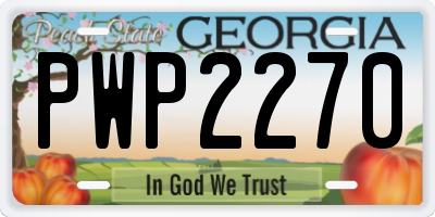 GA license plate PWP2270