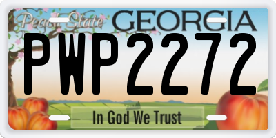 GA license plate PWP2272