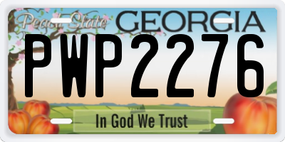 GA license plate PWP2276