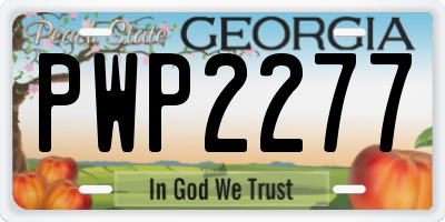 GA license plate PWP2277