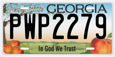 GA license plate PWP2279