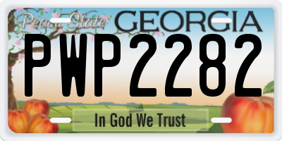 GA license plate PWP2282