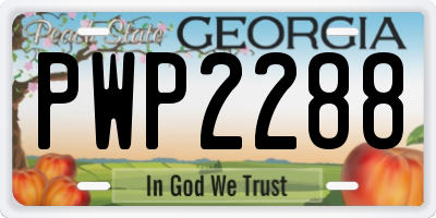 GA license plate PWP2288