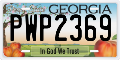 GA license plate PWP2369