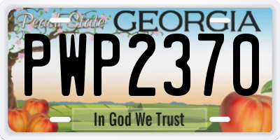 GA license plate PWP2370