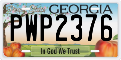 GA license plate PWP2376