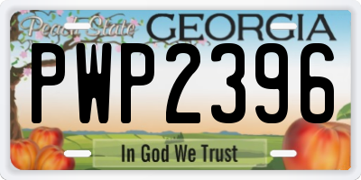 GA license plate PWP2396