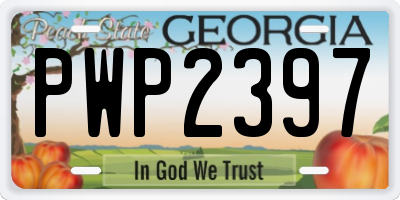 GA license plate PWP2397