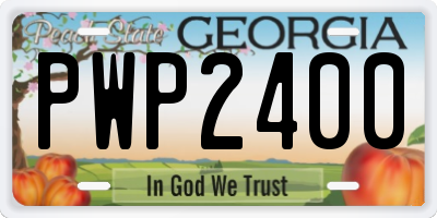 GA license plate PWP2400