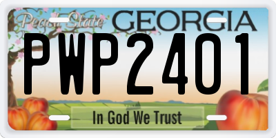 GA license plate PWP2401