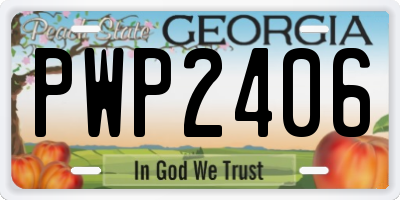 GA license plate PWP2406