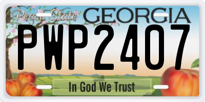 GA license plate PWP2407