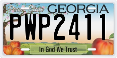 GA license plate PWP2411